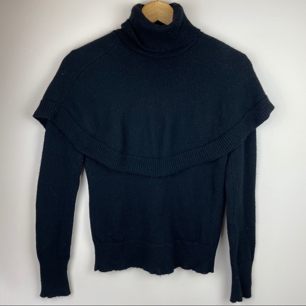 Kate Spade Madison Ave Wool Black Cape Turtleneck - Picture 3 of 10